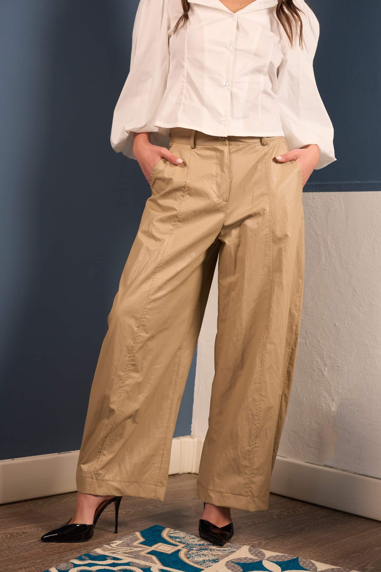 Pantalone Beige in Ecopelle