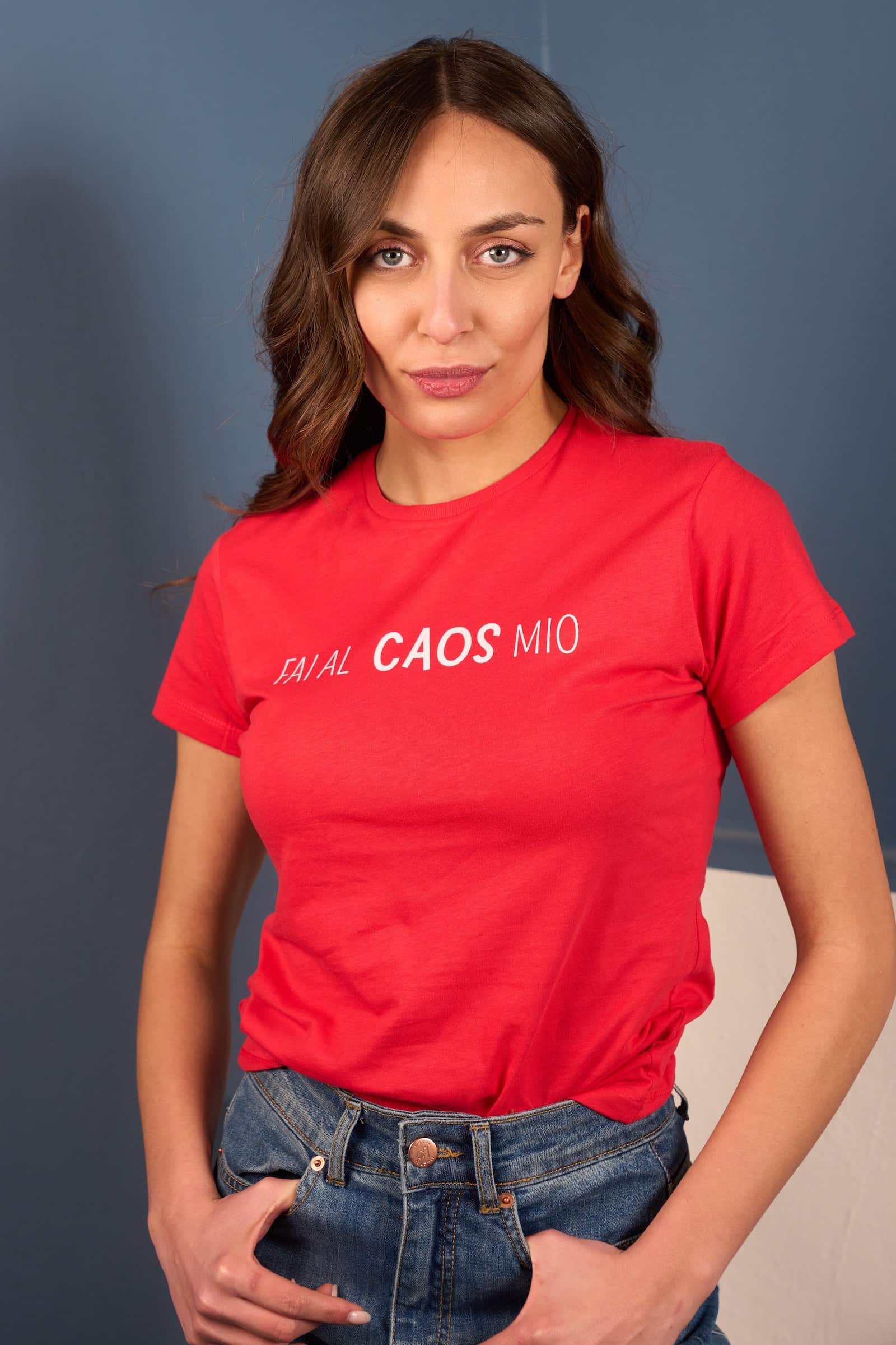 T-Shirt fai al caos mio - Rossa